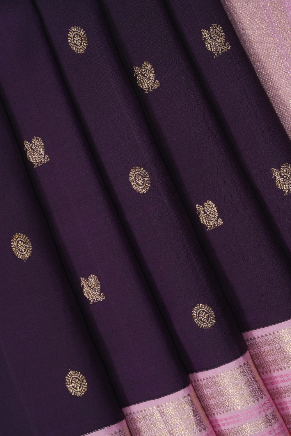 Image of Kanjivaram Silk Violet Saree