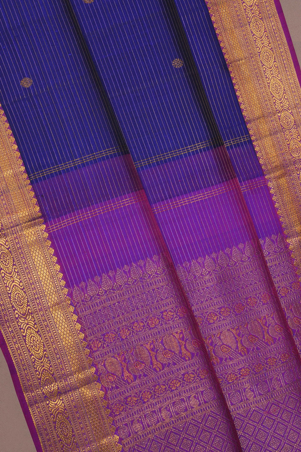 Image of Kanchipuram Silk Purple Saree