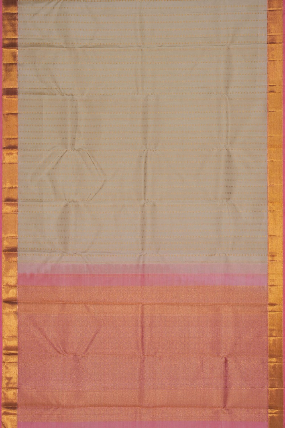 Image of Kanchipuram Silk Off-White Saree
