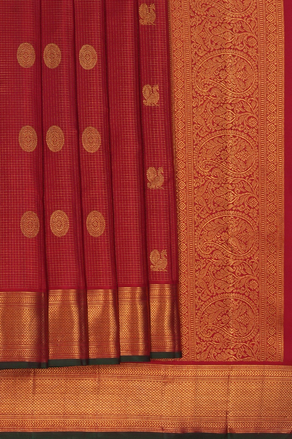 Image of Kanchipuram Silk Red Saree