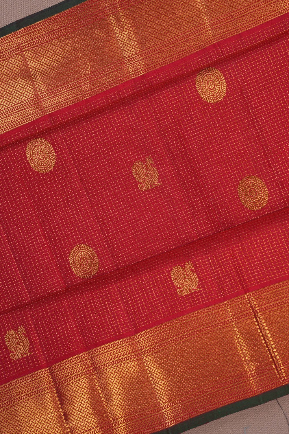 Image of Kanchipuram Silk Red Saree