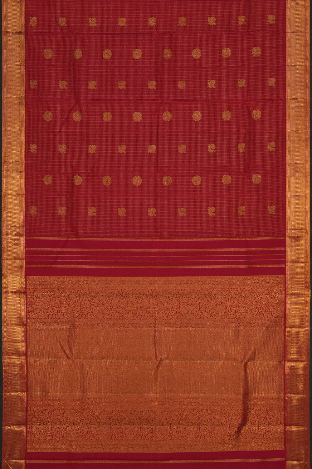 Image of Kanchipuram Silk Red Saree