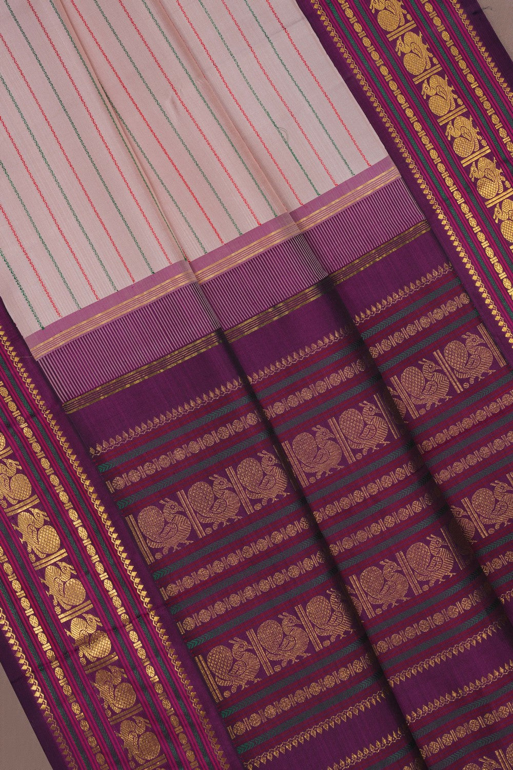 Image of Kanchipuram Silk Beige Saree