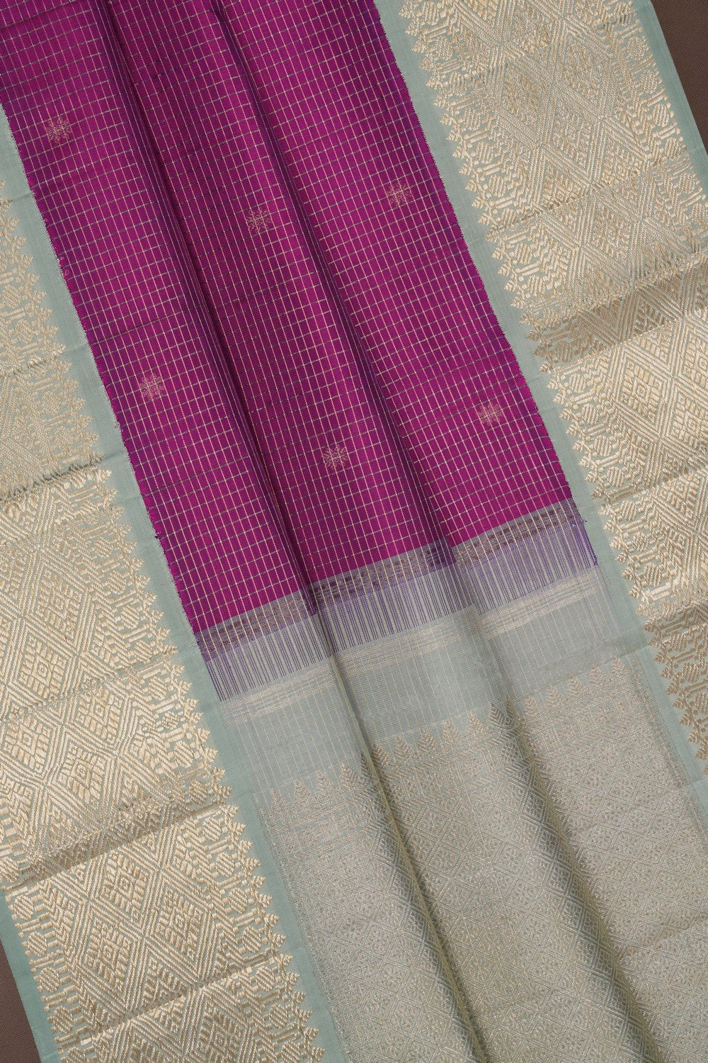 Image of Kanchipuram Silk Purple Saree
