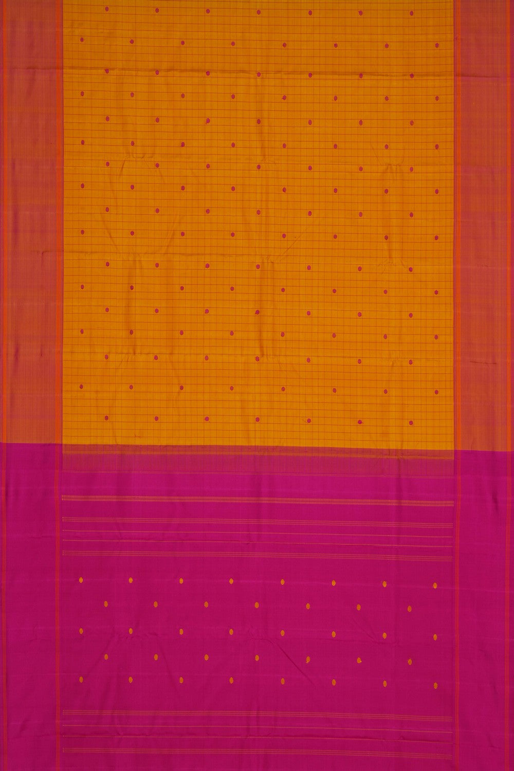 Image of Arani Silk Kattam Yellow Saree