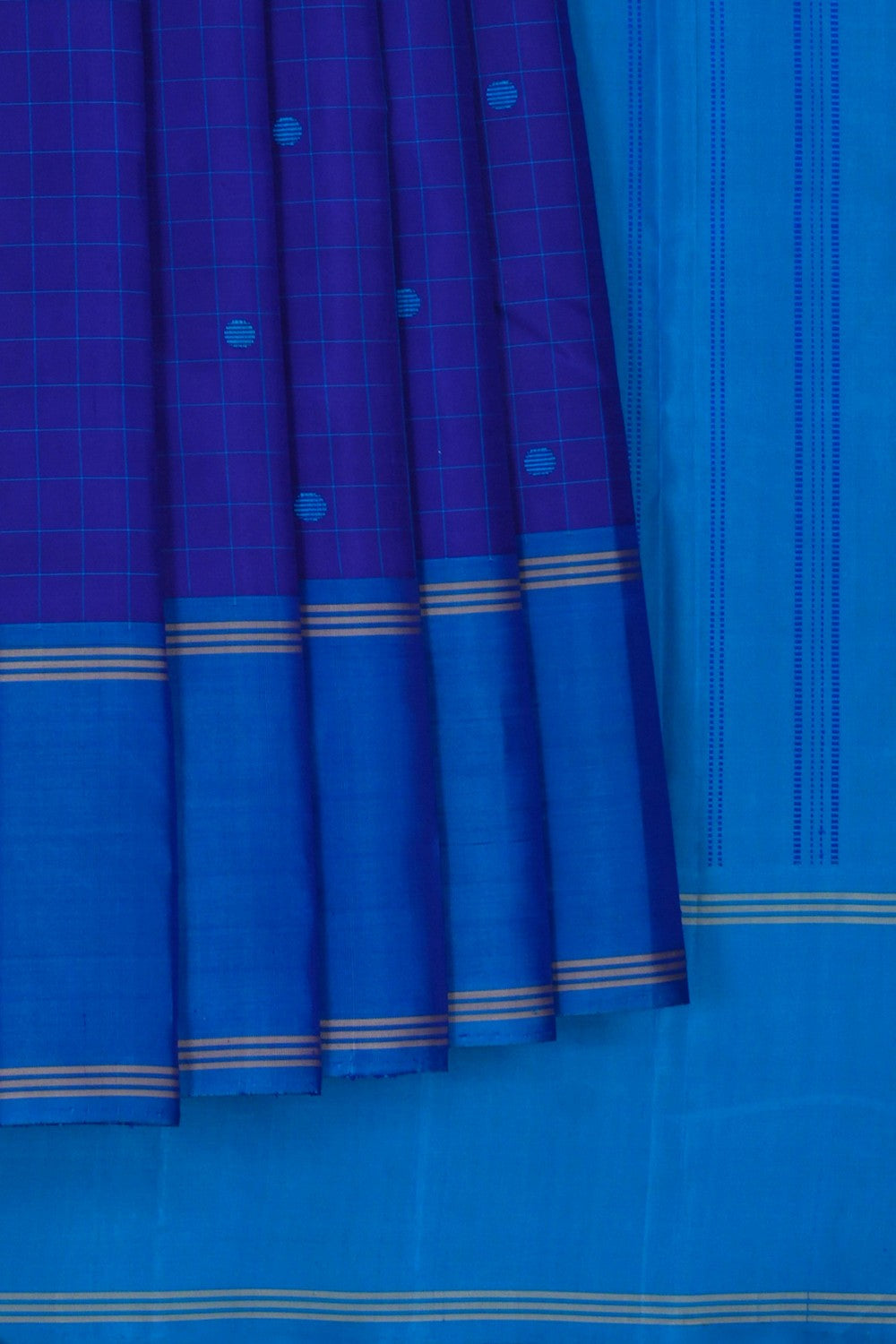 Image of Arani Silk Kattam Purple Saree