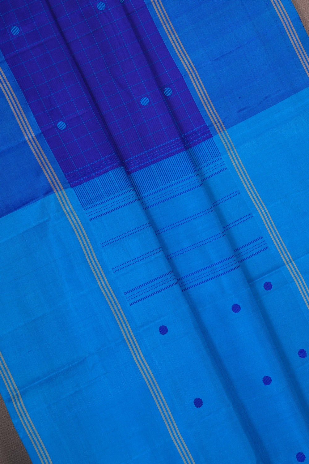 Image of Arani Silk Kattam Purple Saree