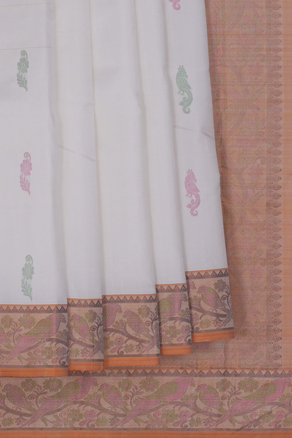 Image of Arani Silk Off-White Saree