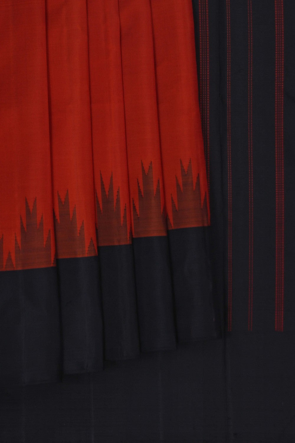 Image of Arani Silk Rusty-Orange Saree