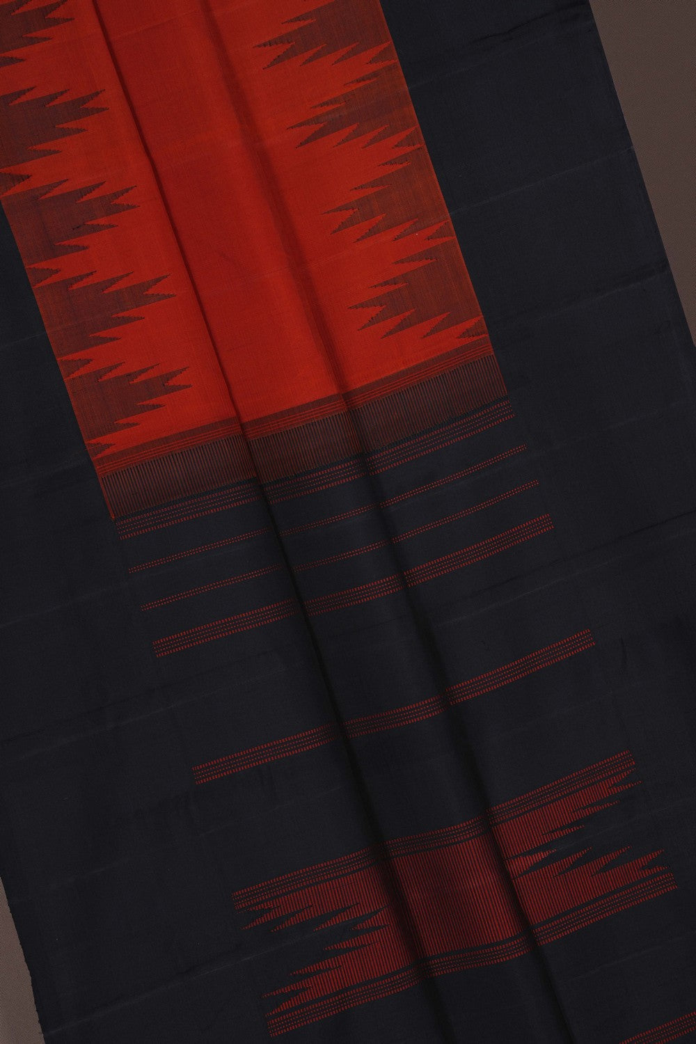 Image of Arani Silk Rusty-Orange Saree