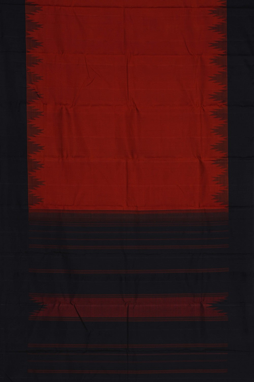 Image of Arani Silk Rusty-Orange Saree