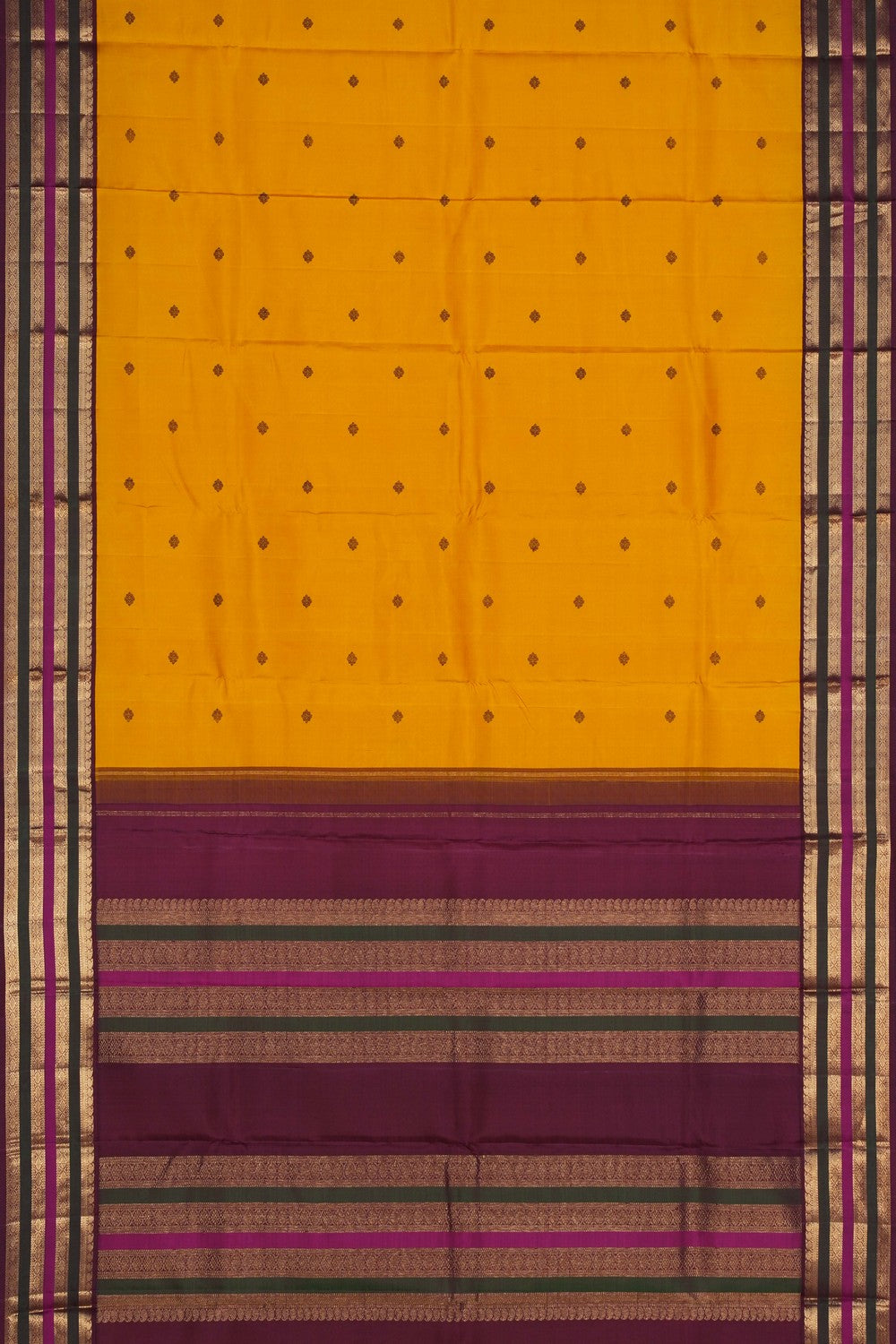 Image of Arani Silk Yellow Saree