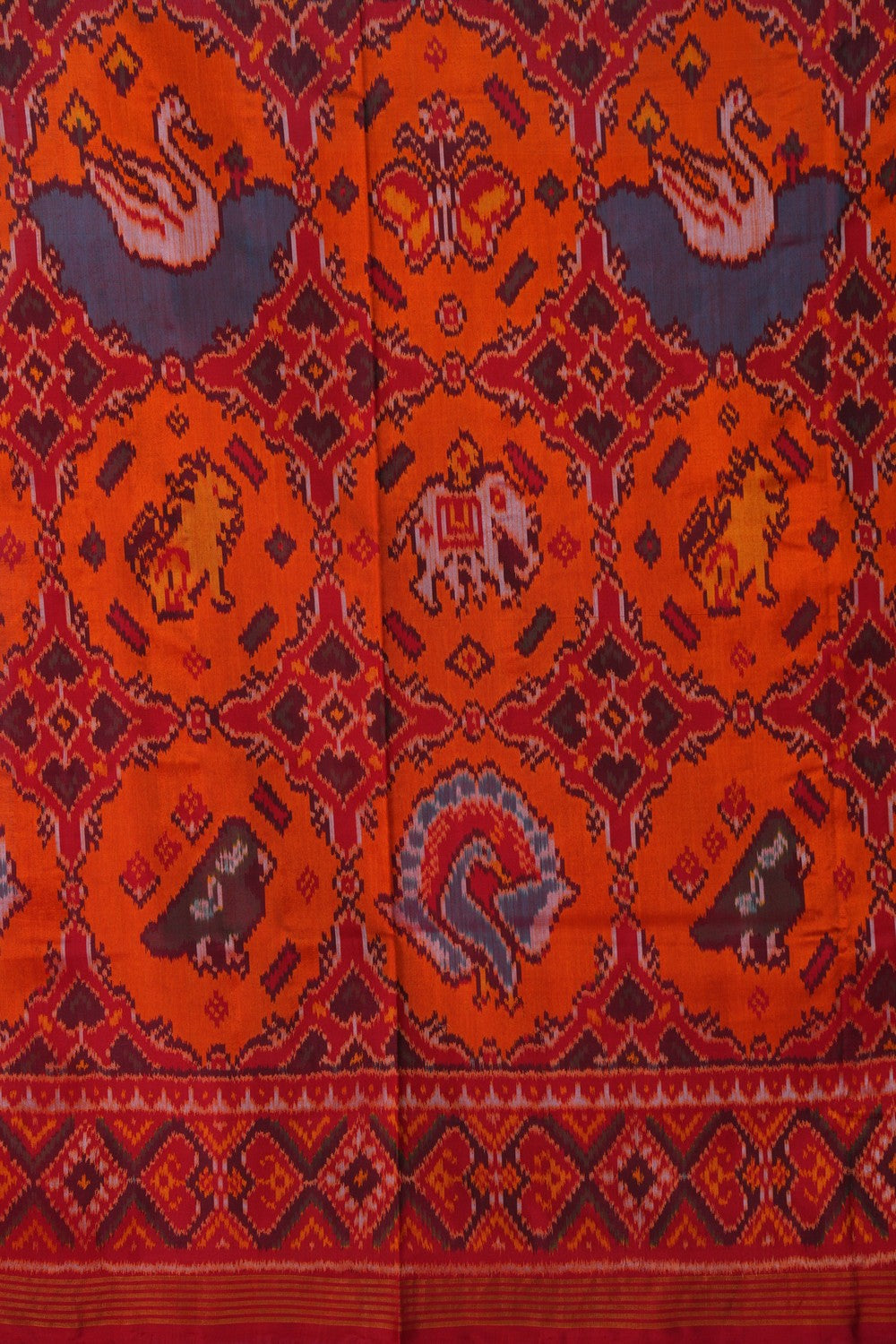Image of Rajkot Silk Orange Saree