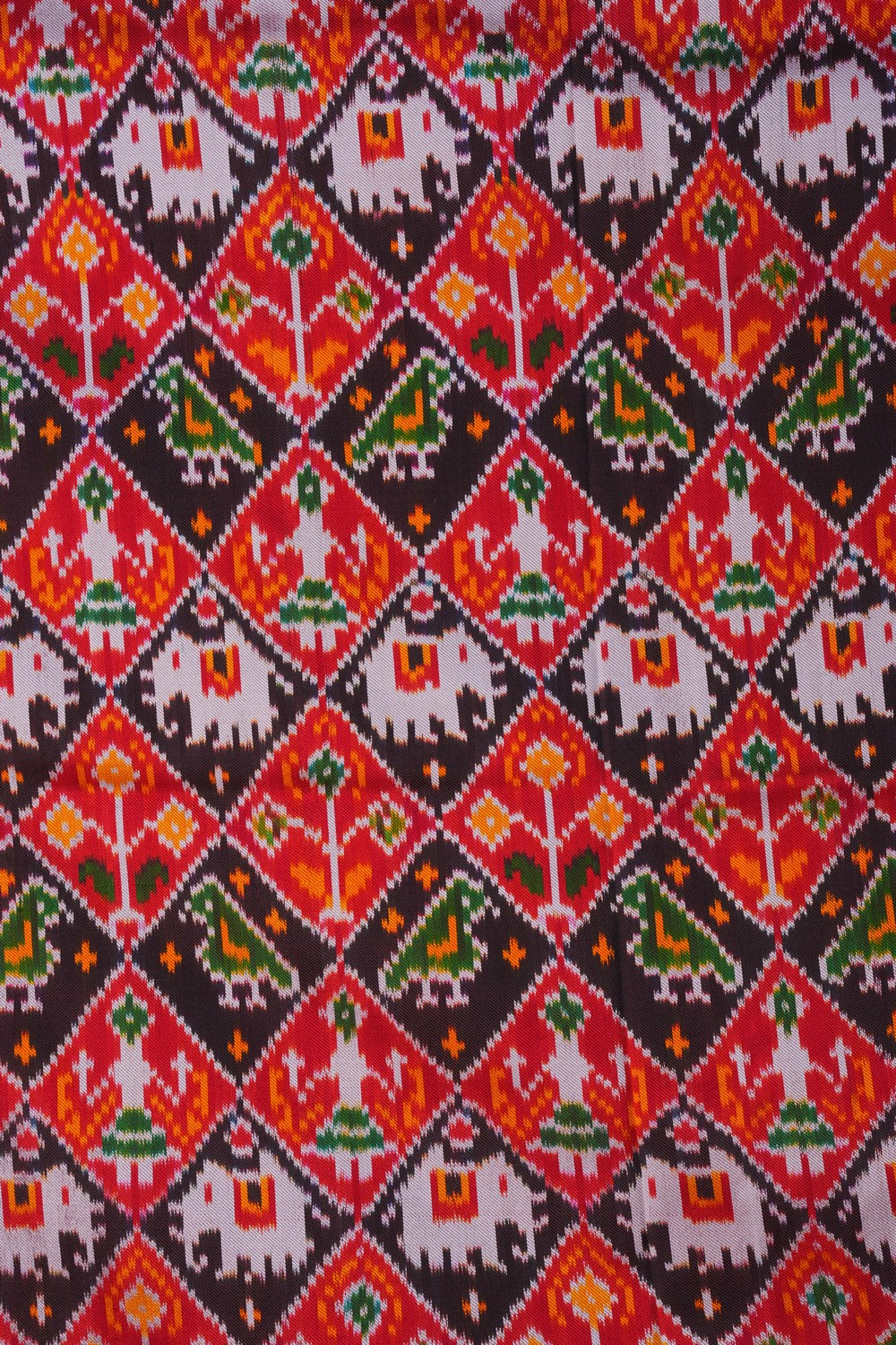 Image of Pochampally Silk Red Saree