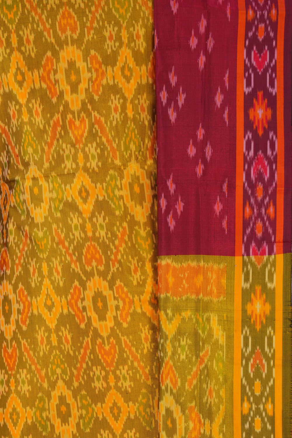 Image of Pochampally Ikat Unstitched Suit With Dupatta (3 Pcs Set)