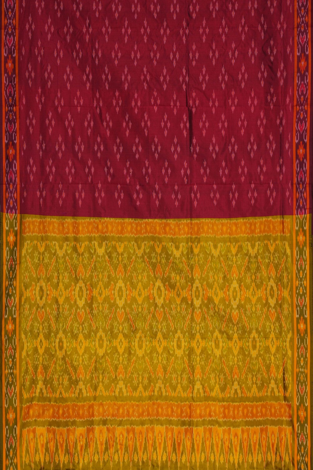 Image of Pochampally Ikat Unstitched Suit With Dupatta (3 Pcs Set)