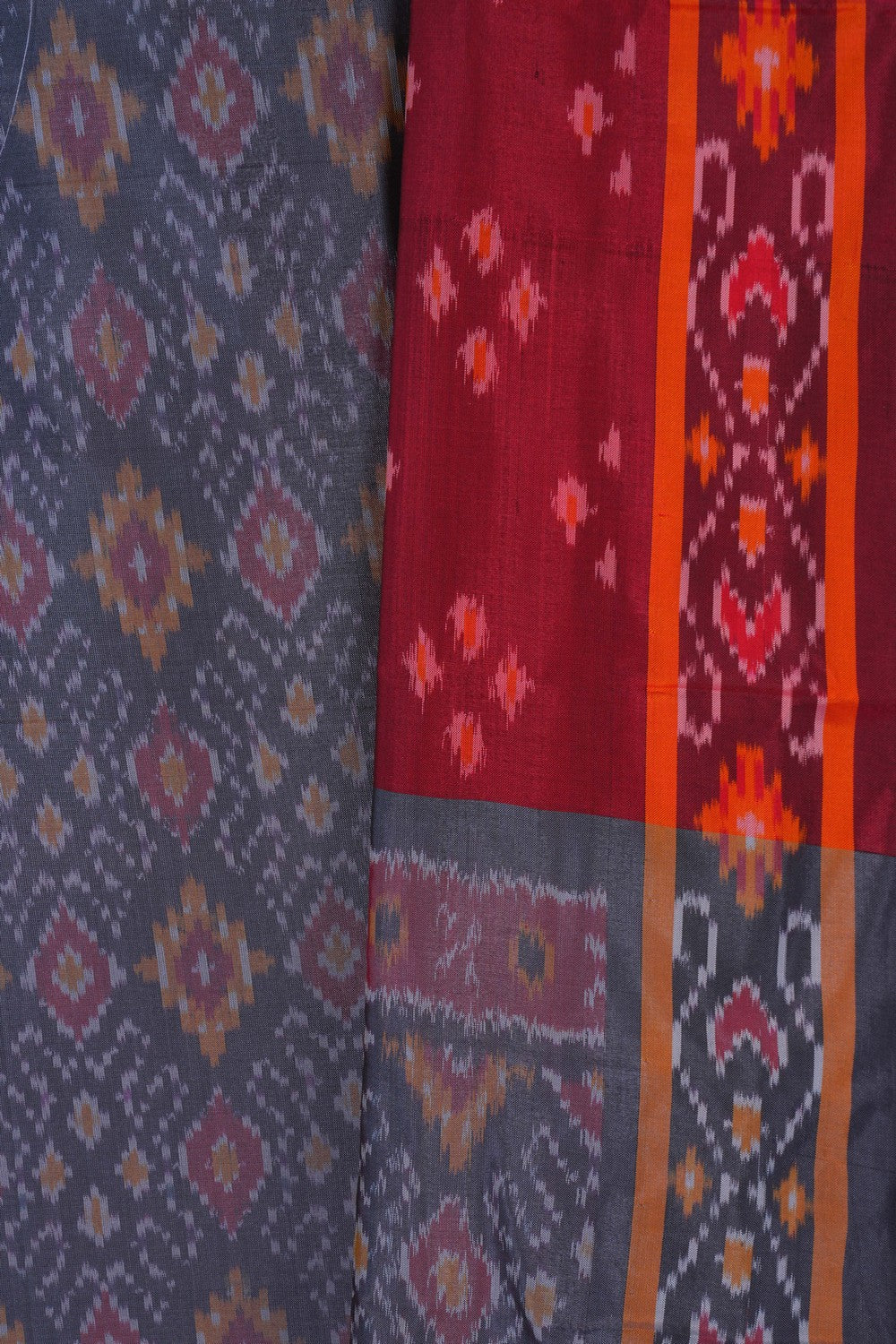 Image of Pochampally Ikat Unstitched Suit With Dupatta (3 Pcs Set)