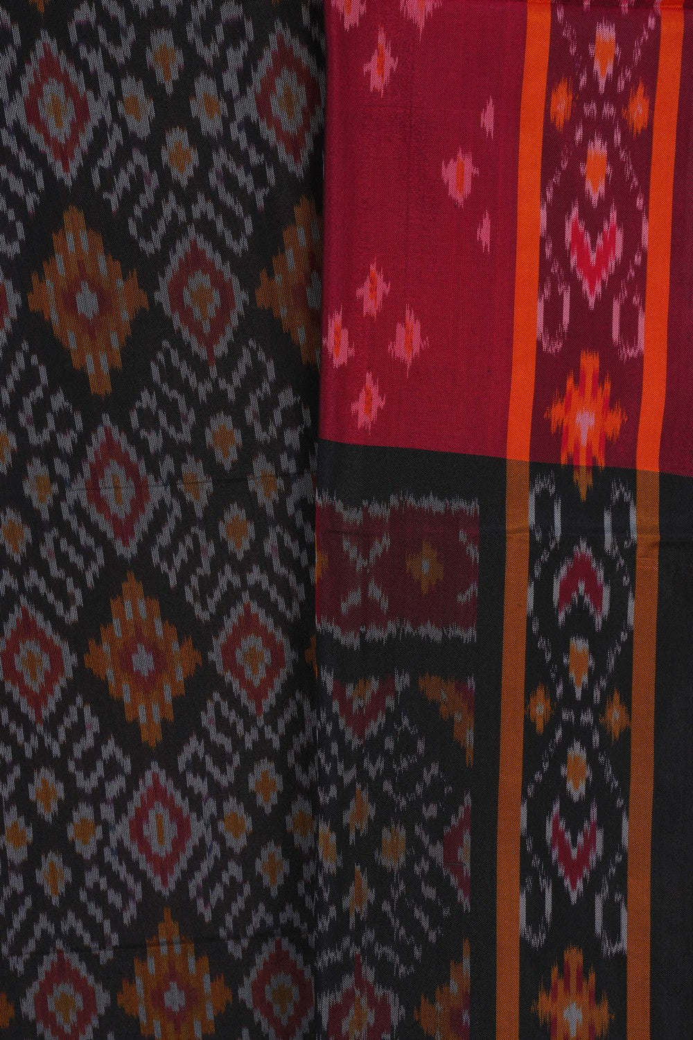 Image of Pochampally Ikat Unstitched Suit With Dupatta (3 Pcs Set)