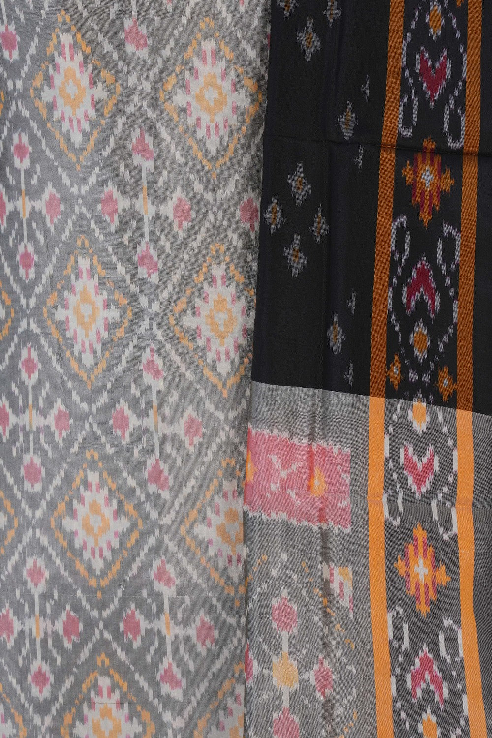 Image of Pochampally Ikat Unstitched Suit With Dupatta (3 Pcs Set)