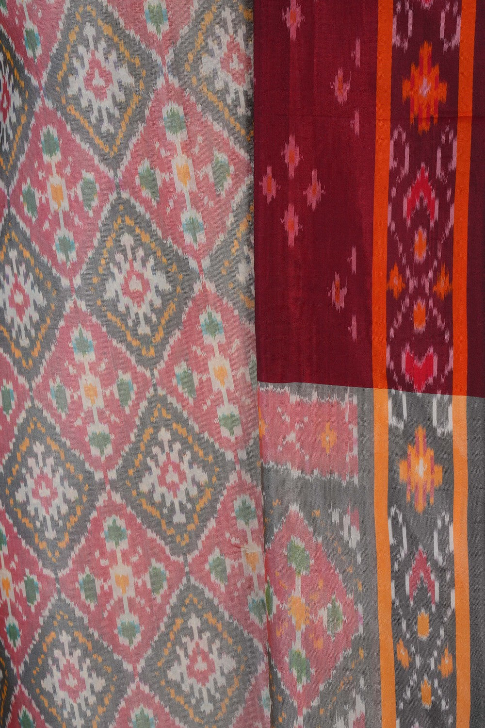 Image of Pochampally Ikat Unstitched Suit With Dupatta (3 Pcs Set)