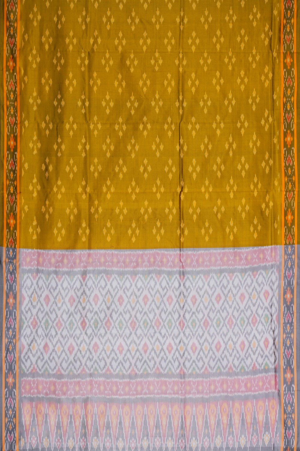 Image of Pochampally Ikat Unstitched Suit With Dupatta (3 Pcs Set)
