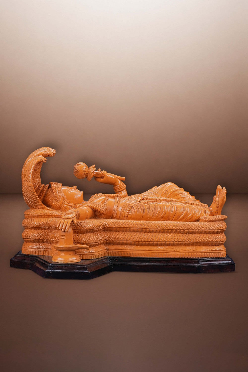 Image of Wooden Shri Padmanabha Swamy Sculpture