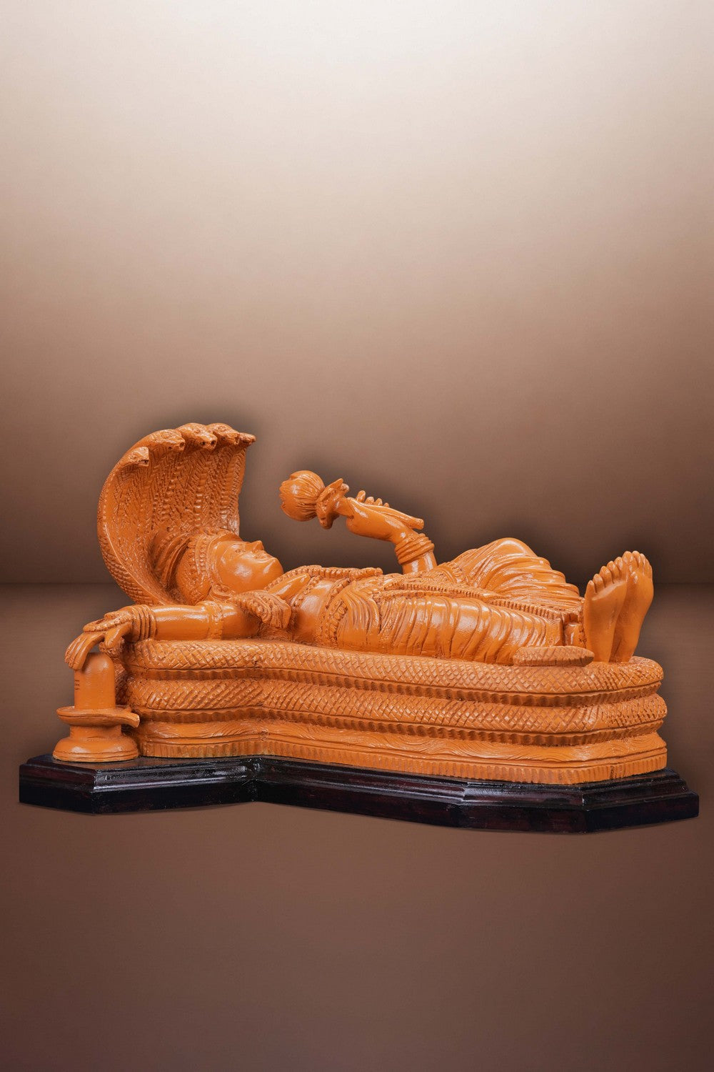 Image of Wooden Shri Padmanabha Swamy Sculpture