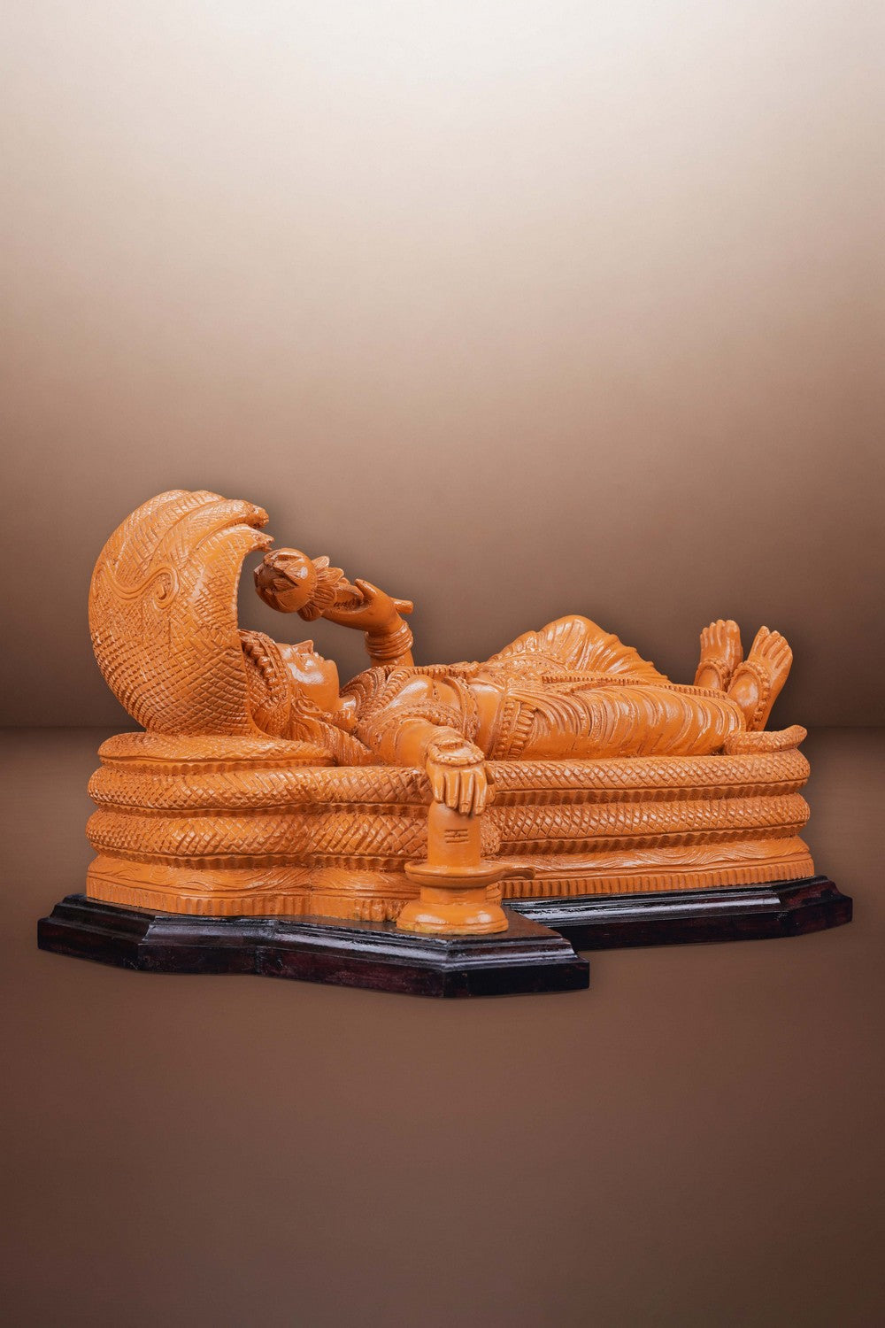 Image of Wooden Shri Padmanabha Swamy Sculpture