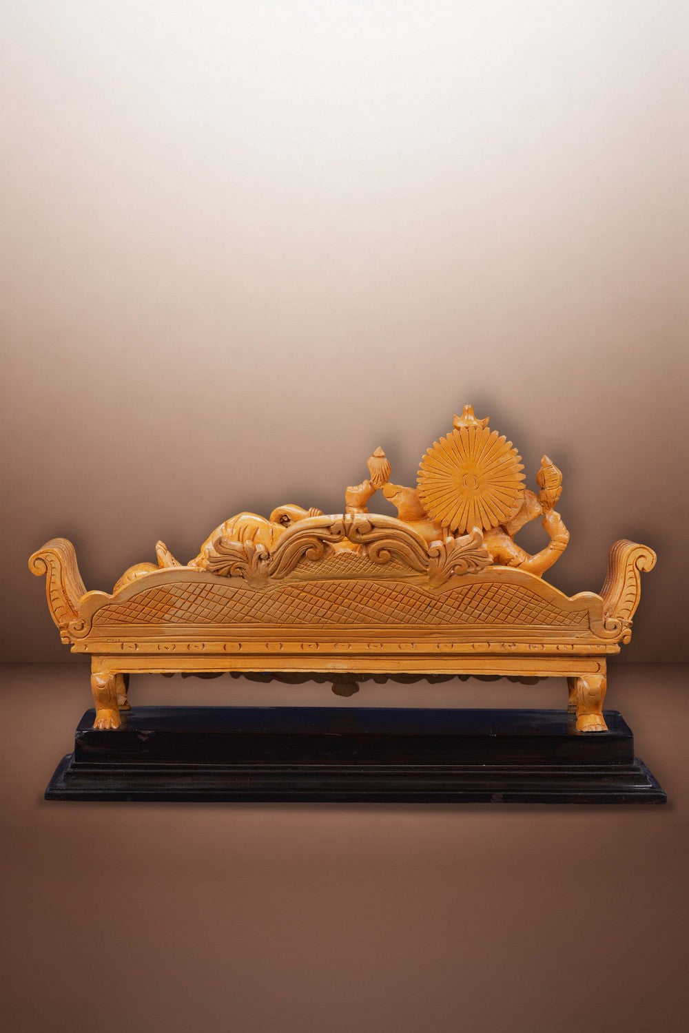 Image of Resting Ganesha Wooden Sculpture