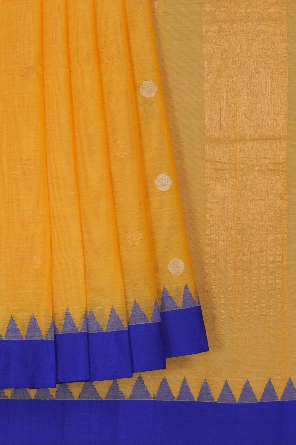 Image of Ponduru Cotton Yellow Saree