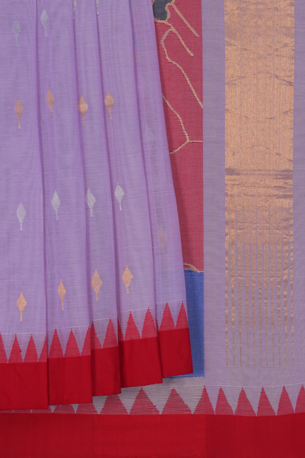 Image of Ponduru Cotton Purple Saree