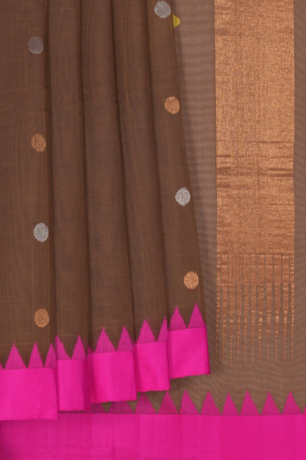 Image of Ponduru Cotton Moss Green Saree