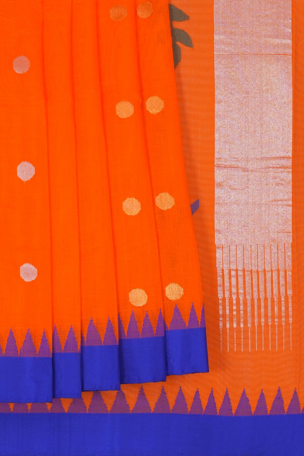 Image of Ponduru Cotton Orange Saree
