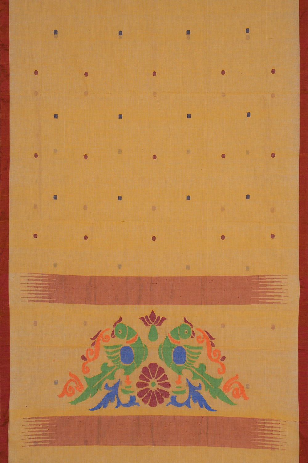 Image of Ponduru Cotton Yellow Saree