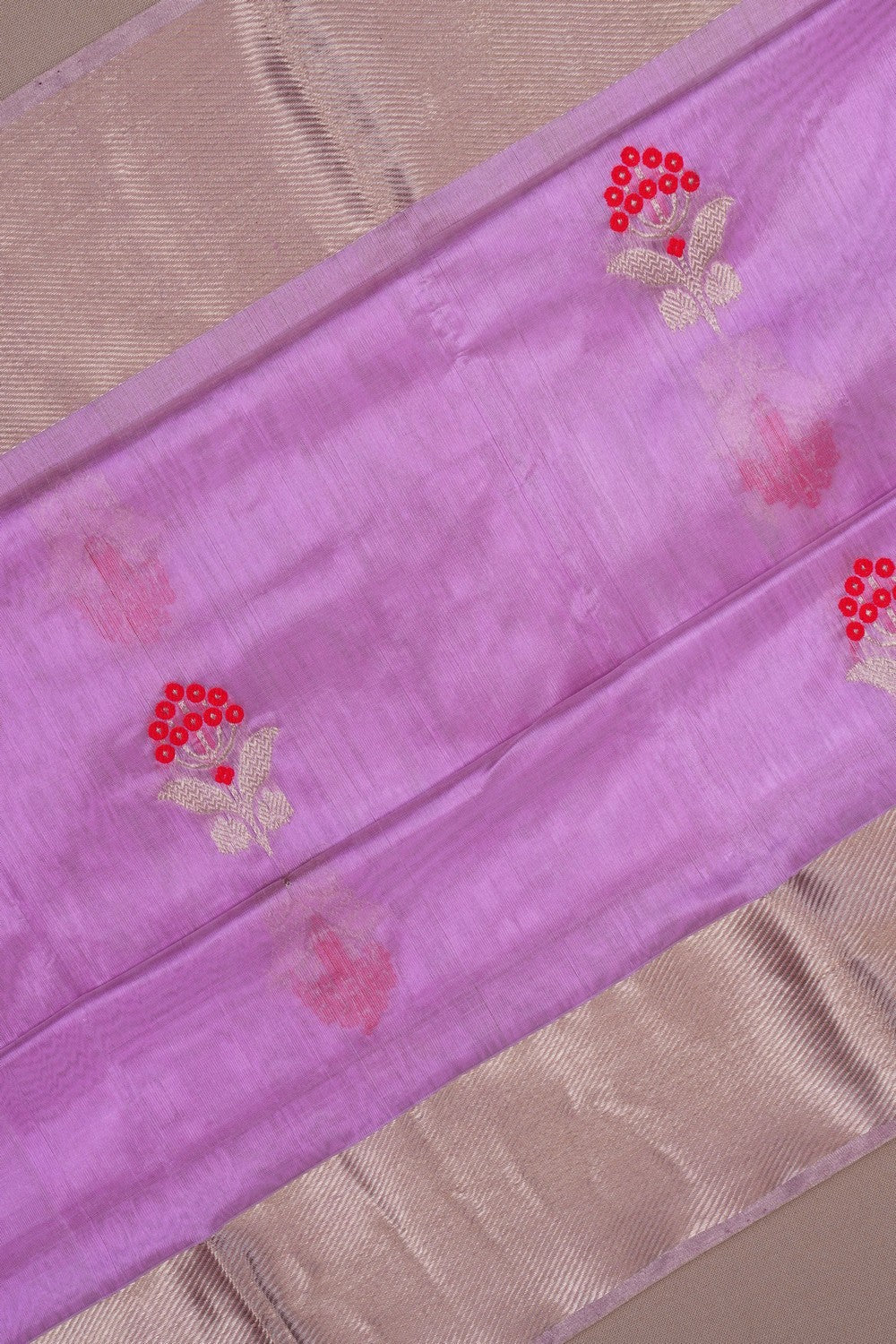Image of Chanderi Lavender Pink Saree
