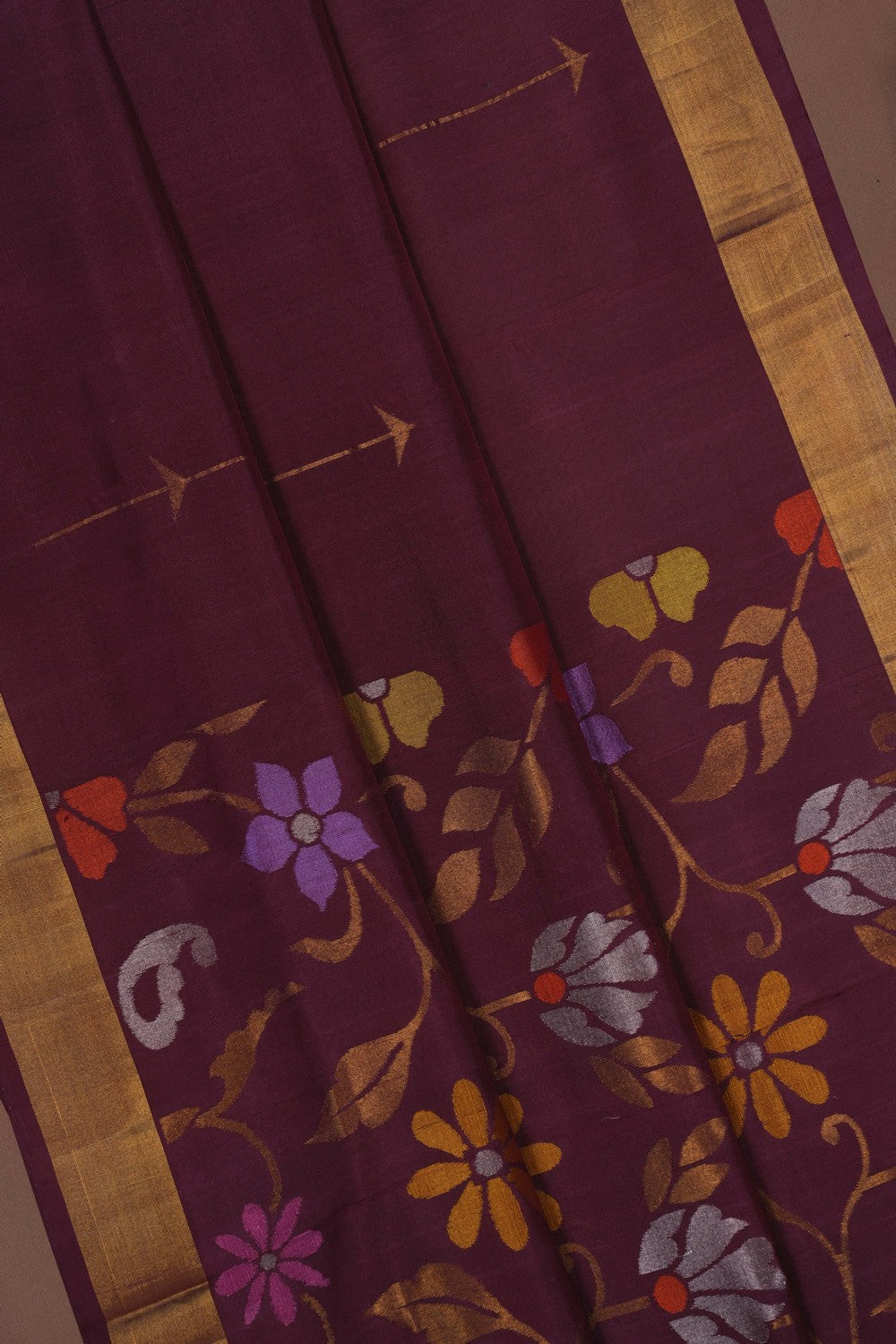 Image of Uppada Silk Maroon Saree