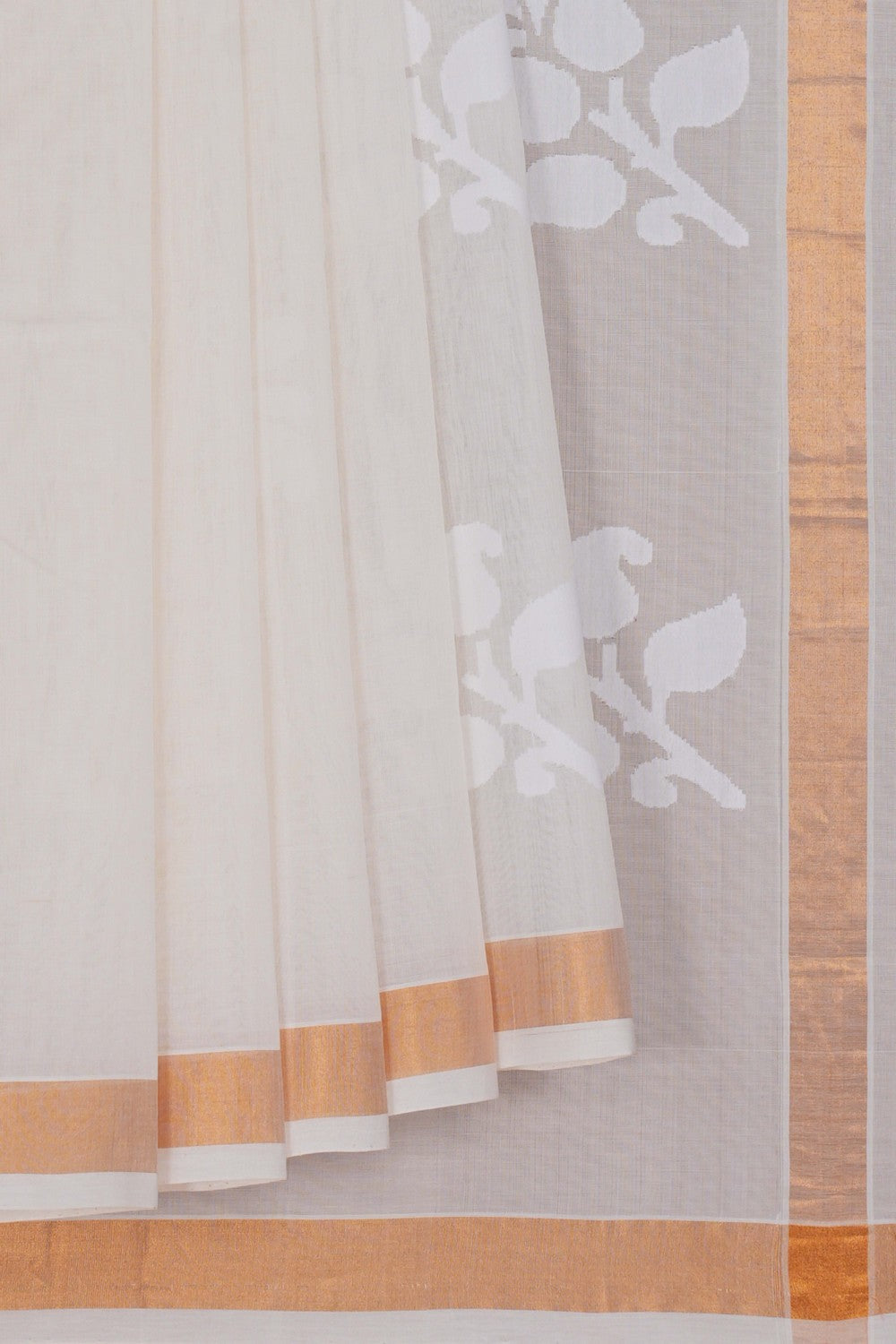 Image of Uppada Cotton Off-White Saree