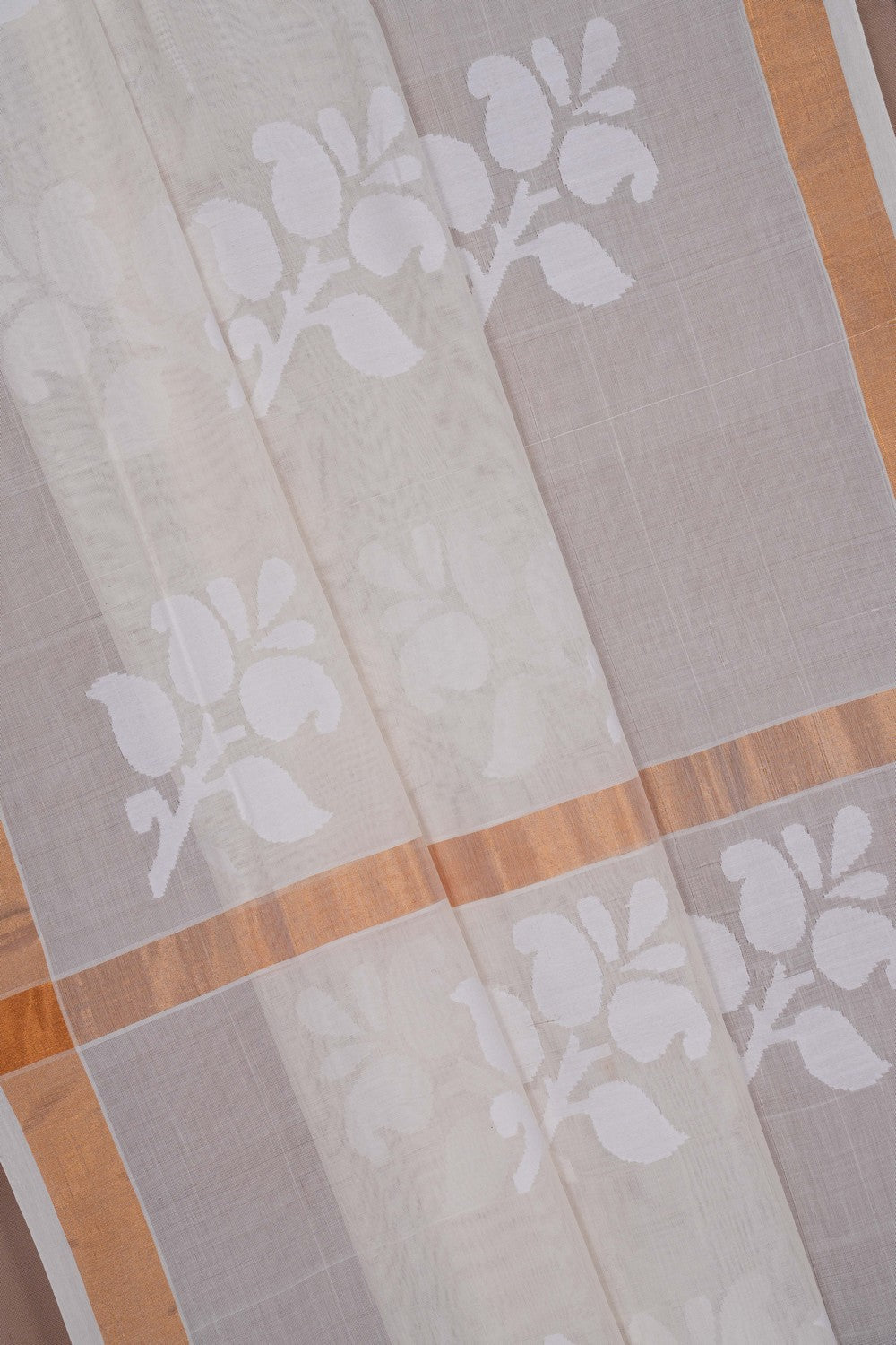 Image of Uppada Cotton Off-White Saree