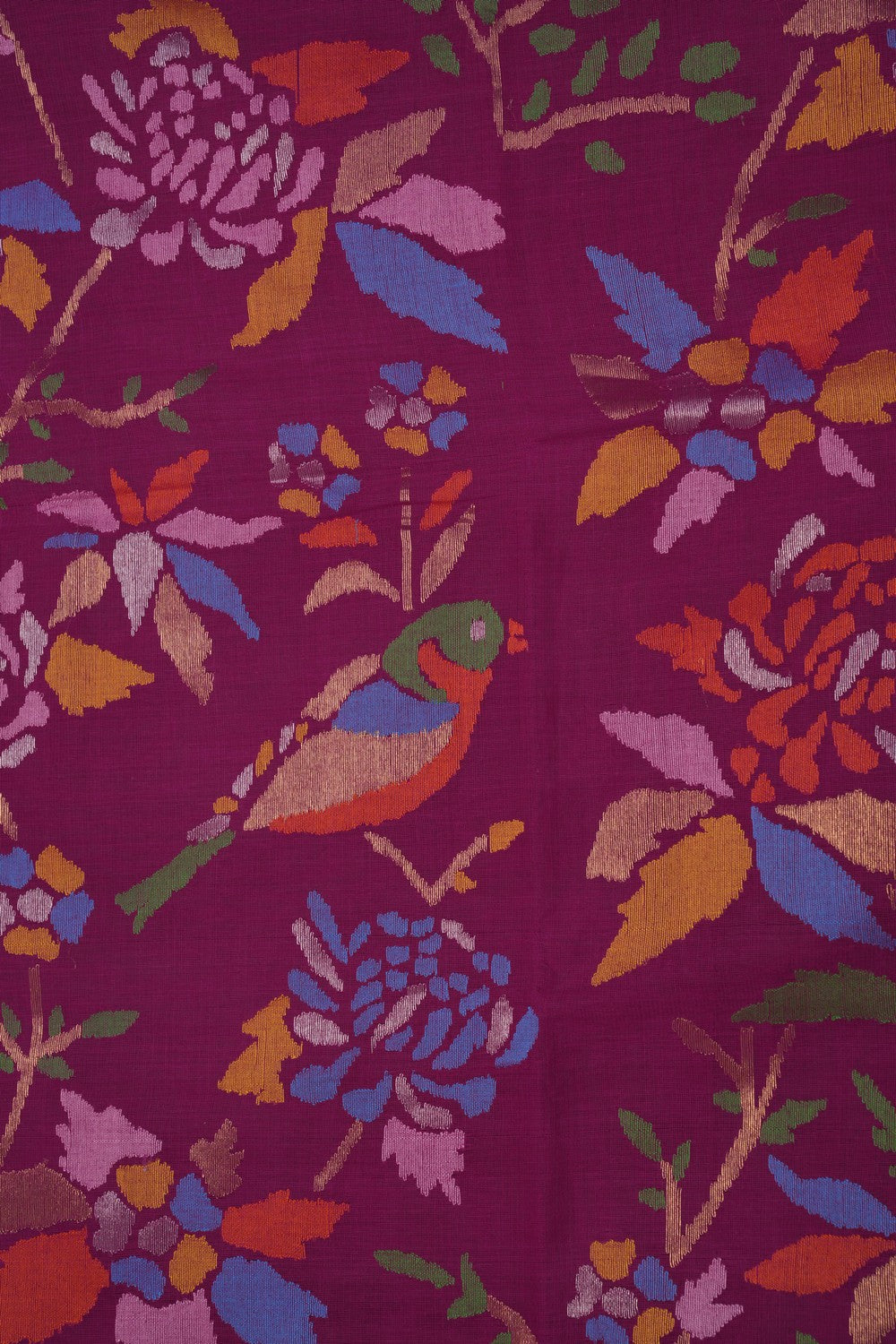 Image of Uppada Cotton Purple Saree