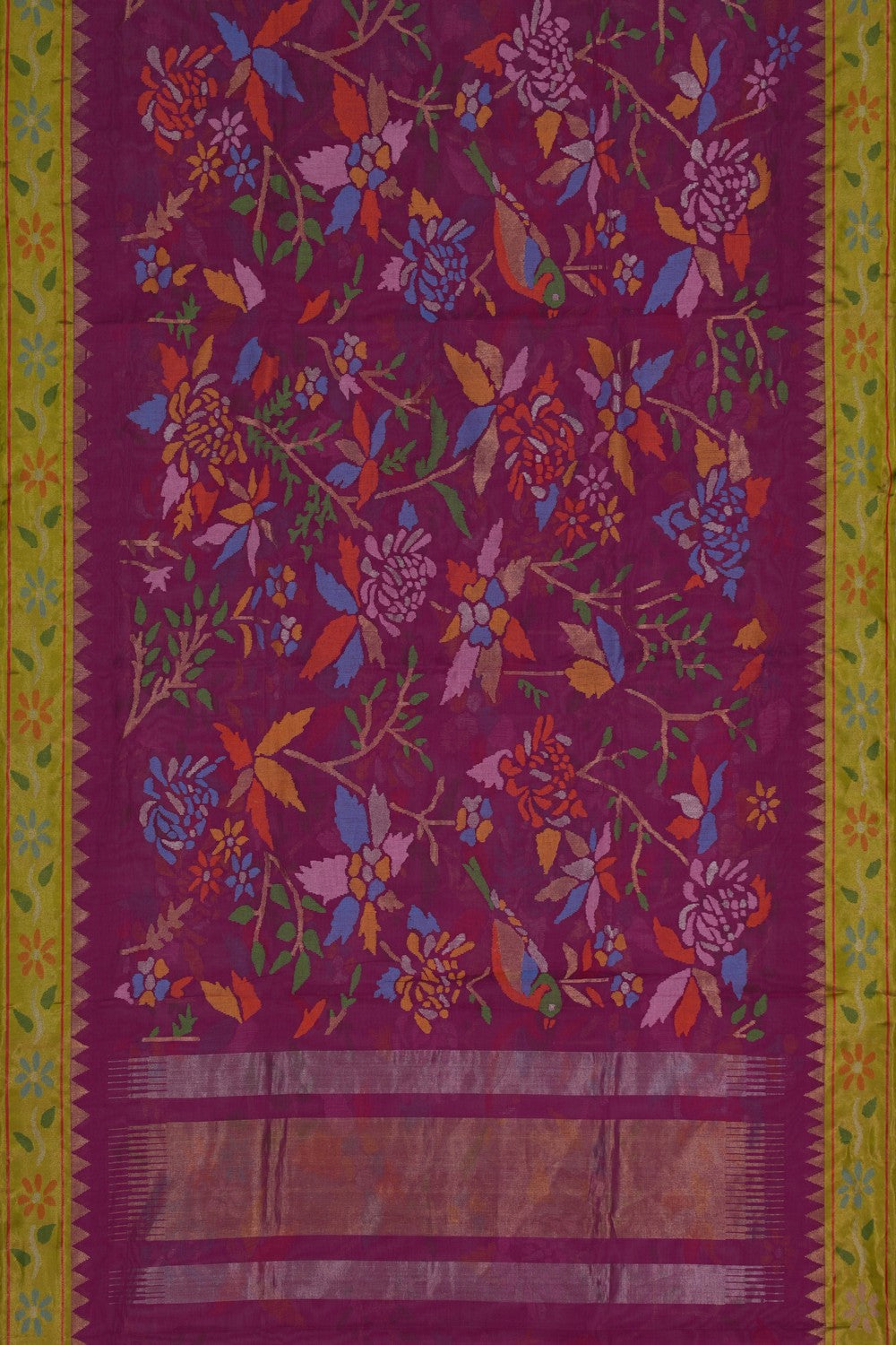 Image of Uppada Cotton Purple Saree