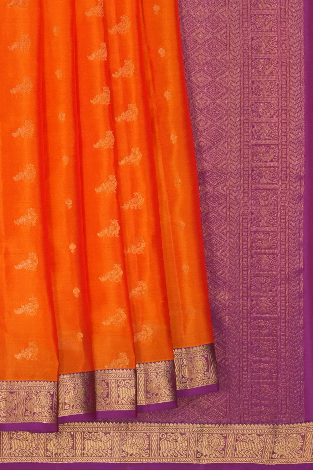 Image of South Silk Orange Saree