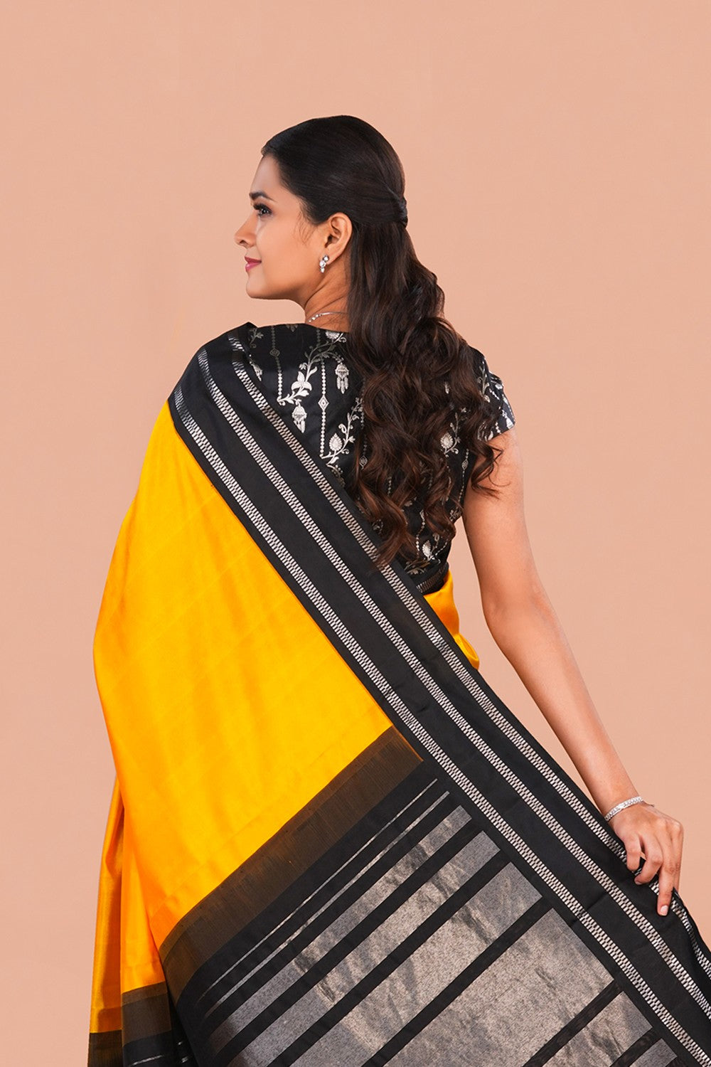 Image of South Silk Yellow Saree