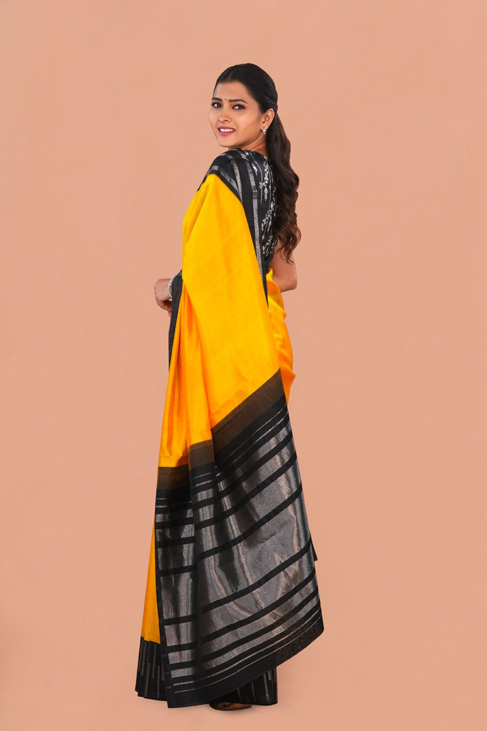 Image of South Silk Yellow Saree