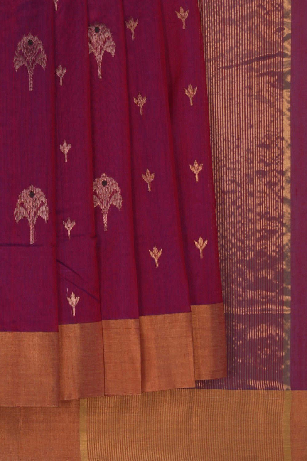 Image of A Chanderi Magenta Saree