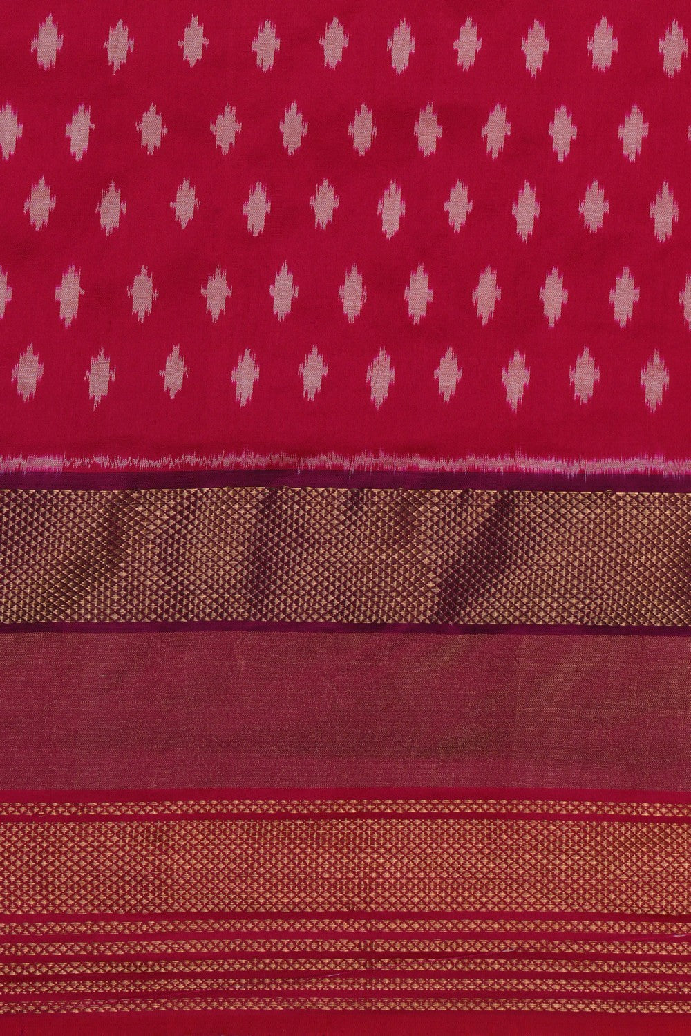 Image of Pochampally Ikat Silk Mustard Saree