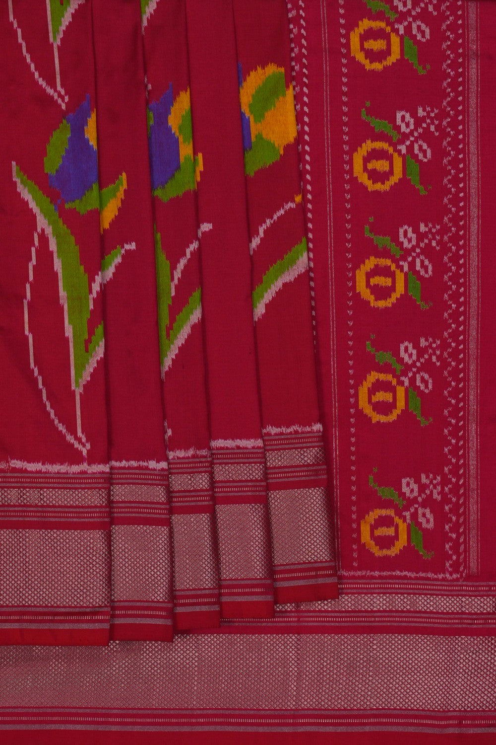 Image of Pochampally Ikat Silk Red Saree