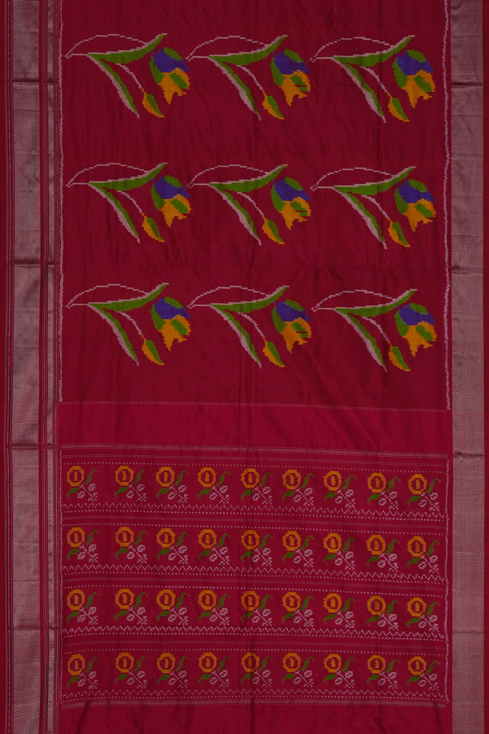 Image of Pochampally Ikat Silk Red Saree