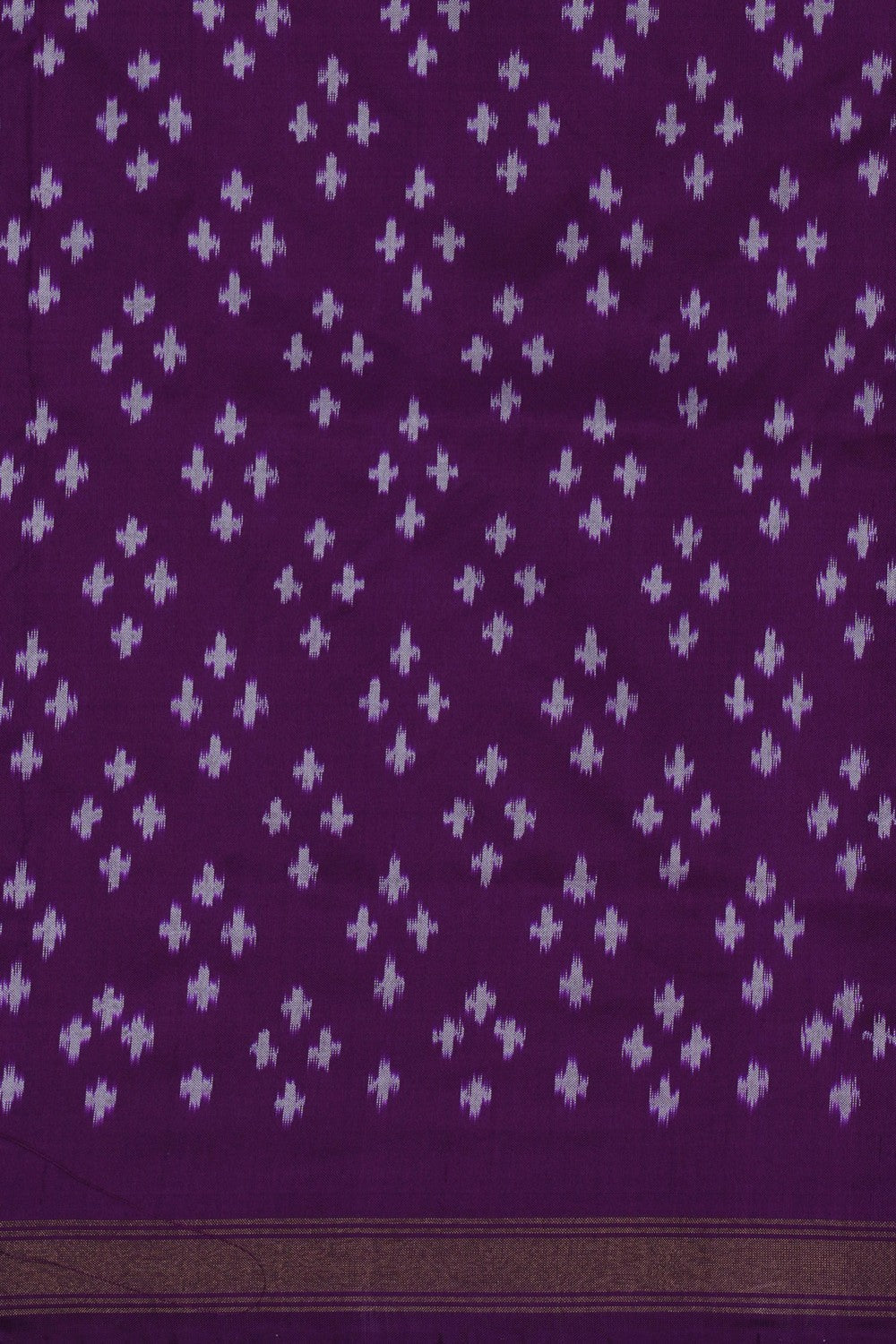 Image of Pochampally Ikat Off-White Saree