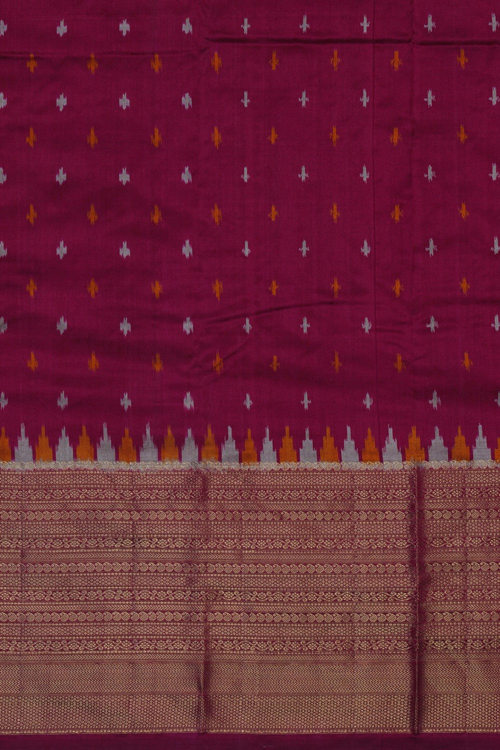 Image of Pochampally Ikat Magenta Saree