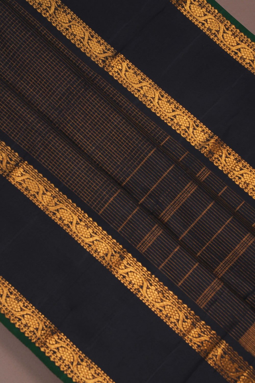 Image of Kanchi Silk Kattam Black Saree